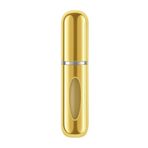 ADAPTOLL Mini Doldurulabilir Parfüm Şişesi – Taşınabilir Seyahat Boy Atomizer Cep Sprey Seti, Pompalı Dolum Kabı, Kompakt, Sızdırmaz ve Dayanıklı Tasarım (Modern, Gold)