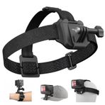 Adaptom TELESIN Baş Kayışı Dağı Kapak Klipsli, Hızlı Çıkarma Baş Kemeri Dağı GoPro Hero 12/11/10/9/8/7/6/5, Fusion, Max, DJI OSMO ve Çoğu Aksiyon Kamerasıyla Uyumlu