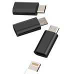 Adaptör Lightning soketi Mikro USB fiş (3 adet) iPhone, şarj kablosu, jak, adaptör, Android, telefon, Ransfert, dosyalar, bağlantı, Samsung S6 Edge+ S7 Active Note4 5 A7 ile uyumlu