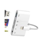 Adaptör Lightning USB Micro SD 3,5 mm Jak Şarj Cihazı SD Kart Okuyucu (5'i 1 Arada) Apple iPhone 14 13 12 11 Pro MAX için iPad SD Kart Okuyucu Kulaklık OTG Kablo Compact Flash Aksesuar