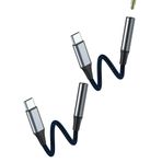 Adaptör USB C Jak 3,5 mm Aux Kablo Ses Kulaklık Adaptörü (2'li Paket) Apple iPhone 15 iPad için Dağıtıcı Samsung Galaxy MacBook Aksesuarı Kulaklık Tip Kablo Bağlantısı NS-3.5