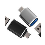 Adaptör USB C OTG USB-A (2 adet) iPhone 16, 15, MacBook için, Samsung sürücü, USB bellek, fare, Apple PC Tip C, tablet için bağlantı, taşınabilir şarj cihazı, araç dönüştürücü
