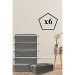 Adarya 6 Adet Kapitone Desenli Bazaaltı Hurç 60x40x22(Antrasit)