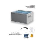 Adarya Home 4 Adet Dolap İçi Kıyafet Saklama Organizeri 45x25x20cm Gri
