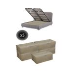 Adarya Home 5 Adet Bazaaltı Hurç 60 x 40 x 22 - Büyük Boy Baza Hurcu - Krem