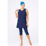 Adasea Büyük Beden Kolsuz Kısa Taytlı Havuz Mayo Maresiva 3xl-4xl-5x-6xl - 5XL - Koyu Lacivert