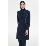 Adasea Reglan Kol Likralı Tam Kapalı Tesettür Mayo 3130 Koyu Lacivert03