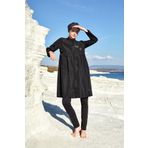 Adasea Uzun Kollu -Tesettür Mayo Siyah -XL