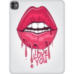Adasena iPad Pro M5 2025 11" Inc Uyumlu Kılıf Tablet Için Desenli Silikon Kapak - I Love U - 001-Renkli