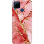 Adasena Realme C21Y - C25Y Kılıf Desenli Baskılı Tpu Rubber Kapak Pembe MERMER32 - 001-Renkli