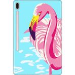 Adasena Samsung Galaxy Tab S7 SM-T870 11" Kılıf Tablet Için Desenli Silikon Kapak - Flamingo - 001-Renkli