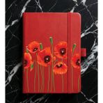 Adasena Tarihsiz 192 Sayfa Mini Termo Defter Baskılı Desenli 9X14 cm Kırmızı - Kırmızı Gelincik - 1 Adet