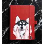 Adasena Tarihsiz 192 Sayfa Mini Termo Defter Baskılı Desenli 9X14 cm Kırmızı - Sibirya Kurdu - 1 Adet - Kırmızı - Kırmızı