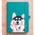 Adasena Tarihsiz 192 Sayfa Mini Termo Defter Baskılı Desenli 9X14 cm Turkuaz - Sibirya Kurdu - 1 Adet