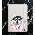 Adasena Tarihsiz 224 Sayfa Termo Defter Baskılı Desenli 13X21 cm Beyaz - Sibirya Kurdu - 1 Adet - 102-Beyaz
