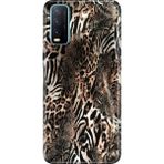 Adasena Vivo Y11S Y20 Y20S Kılıf Desenli Baskılı Tpu Rubber Kapak Leopar Sanat - 001-Renkli