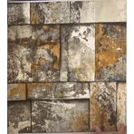 Adawall 23106-3 Roka Serisi Gri Bakır Kahverengi Geometrik Taş Desen Duvar Kağıdı