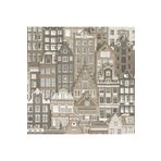 Adawall 23115-2 Roka Serisi Gri Modern Amsterdam Evleri Desen Duvar Kağıdı