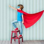 Adawall 8928-2 Ada Kids Mavi Çizgili Yıldızlı Duvar Kağıdı