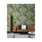 Adawall 9905 Serıe | Papağan Ve Tropikal Bitkili Trend Duvar Kağıdı (9905-4 : Gri), Gri, 110 X 110