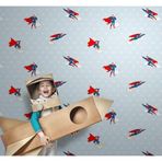 Adawall Adakıds Superman Ve Şeritler Desenli Duvar Kağıdı (16,5M2)