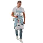 Adawall AP109 Blue - White Rose Mutfak Önlüğü