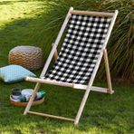 Adawall Black - White Katlanabilir Şezlong