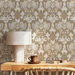 Adawall Dante 1411-5 Koyu Bej Damask Desen Duvar Kağıdı