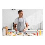 Adawall Gri Çiçek Tasarımlı Erkek Mutfak Önlüğü