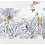 Adawall Home Çizgisel Tasarım Kumaş Amerikan Servis 4'lü Set 35X50CM - 30 x 50 cm - Renkli