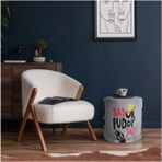 Adawall Home Grey Tweety Puf - Tek Ebat - Gri