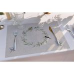 Adawall Home Kuşlu Bahçe Kumaş Amerikan Servis 4'lü Set 35X50CM - 30 x 50 cm - Renkli