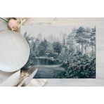 Adawall Home Mavi Ağaç Manzarası Amerikan Servis 4'lü Set 35X50CM - 30 x 50 cm - Renkli
