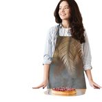 Adawall Kahverengi Palmiye Yaprak Detaylı Erkek Mutfak Önlüğü