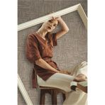Adawall Muse Koleksiyonu 25101-4 Koyu Bej Dokulu Silinebilir Nonwoven Vinil Duvar Kağıdı 1.06X15.6M - 16.5M²