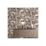 Adawall Roka 23106-4 Doğal Taş Desenli Düz Sade Duvar Kağıdı, Çok Renkli, 100 X 110