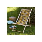 Adawall Sarı Tropikal Katlanabilir Fırınlanmış Gürgen Ağacı Süet Kumaş Şezlong
