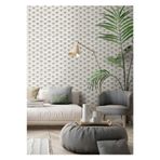 Adawall Seven 3D Yuvarlak Tuğla Desenli Duvar Kağıdı (16,5M2), Gri,Açık, 100 X 200