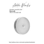 Adda Works Hareket Sensörlü Şarjlı LED Gece Lambası | Manyetik Kablosuz Dolap Merdiven Koridor Işığı Beyaz Işık