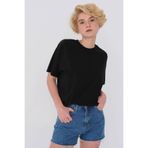 Addax P0730J6J7Y4 Kısa Kollu Oversize Basic Beyaz Kadın T-shirt