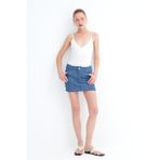 Addax Pullu Denim Mini Etek E18439