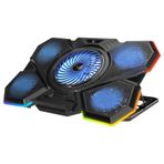 Addison AD-RC13 Rampage Bellatrix Siyah 5 Fan 2 USB RGB Işıklı 15-17 inç Notebook Soğutucu Stand