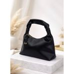 Addy Burgundy Knot Hobo Tasarım Düğüm Detaylı Siyah Omuz ve El Çantası