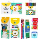 Adel 10 Parça Kırtasiye Seti 12'li Pastel+Sulu+Kuru Boya+Keçeli Kalem