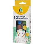 Adel 30MM Büyük Boy Sulu Boya 12 Renk 12 Parça Çocuklar İçin Eğlenceli Set