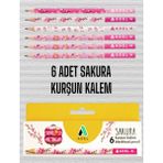 Adel 6 Adet Sakura Kurşun Kalem Çok Renkli Tek Ebat