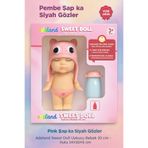 Adel Adeland Sweet Doll Uykucu Bebek 10 cm – Kutu 14×10×5 cm (Krem Şapka - Pembe Burun)