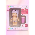 Adel Adeland Sweet Doll Uykucu Bebek 10 cm – Kutu 14×10×5 cm (Lila Şapka - Düğme Göz)