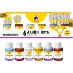 Adel Akrilik Boya Metalik Renkler 6 Renk (6X25 Ml) 1 Paket Adel Akrilik Boya Metalik Renkler 6*25 ml 1 Paket - Renkli