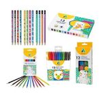 Adel Boya Seti 12 li Kuru - Sulu - Pastel- Keçeli Boya - Kurşun Kalem Set